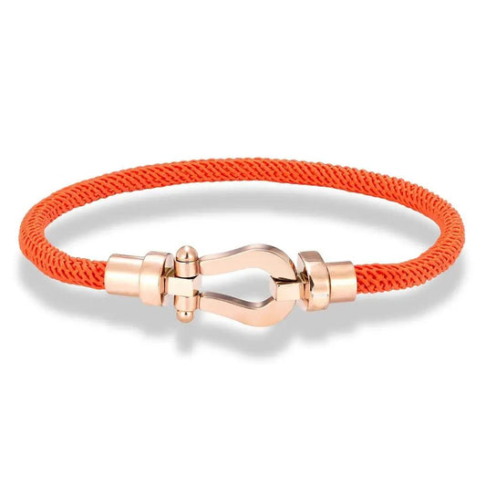 Rose Gold Rope Bracelet in Orange